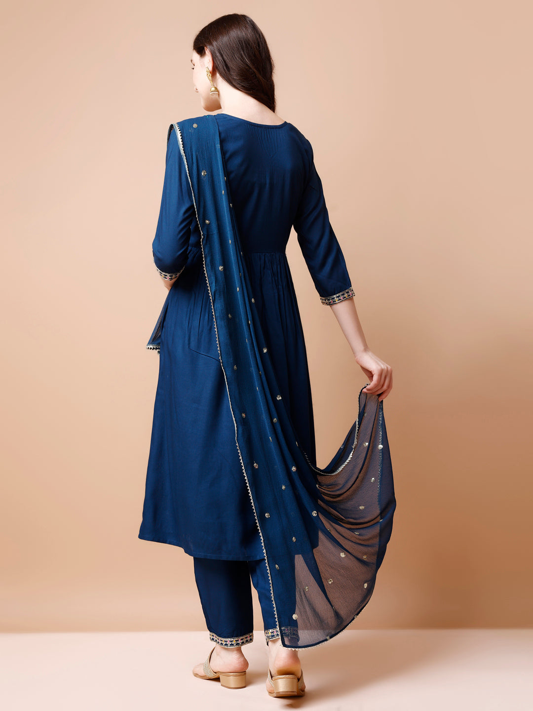 Alia Cut Embroidered kurta with pant & dupatta