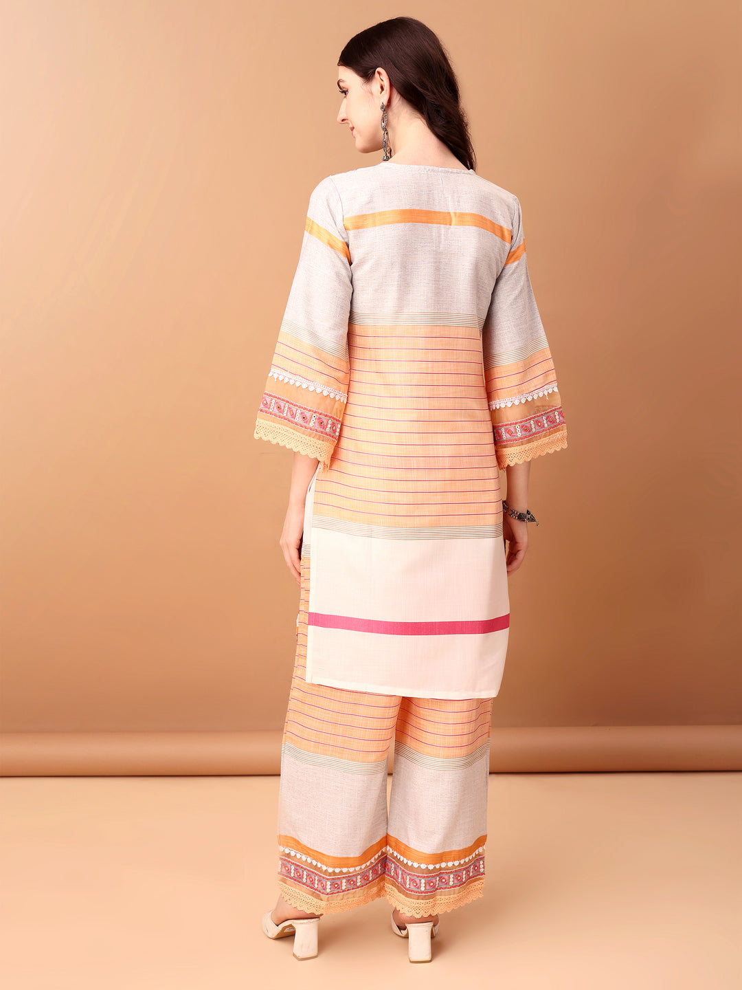 Embroidered & Printed Kurta with Pant & Dupatta Premium