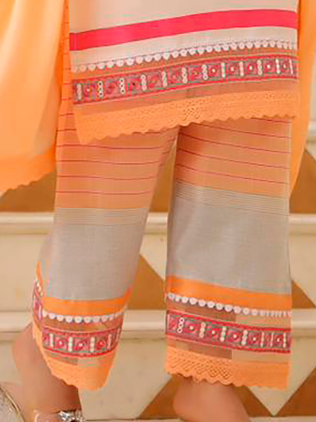 Embroidered & Printed Kurta with Pant & Dupatta Premium