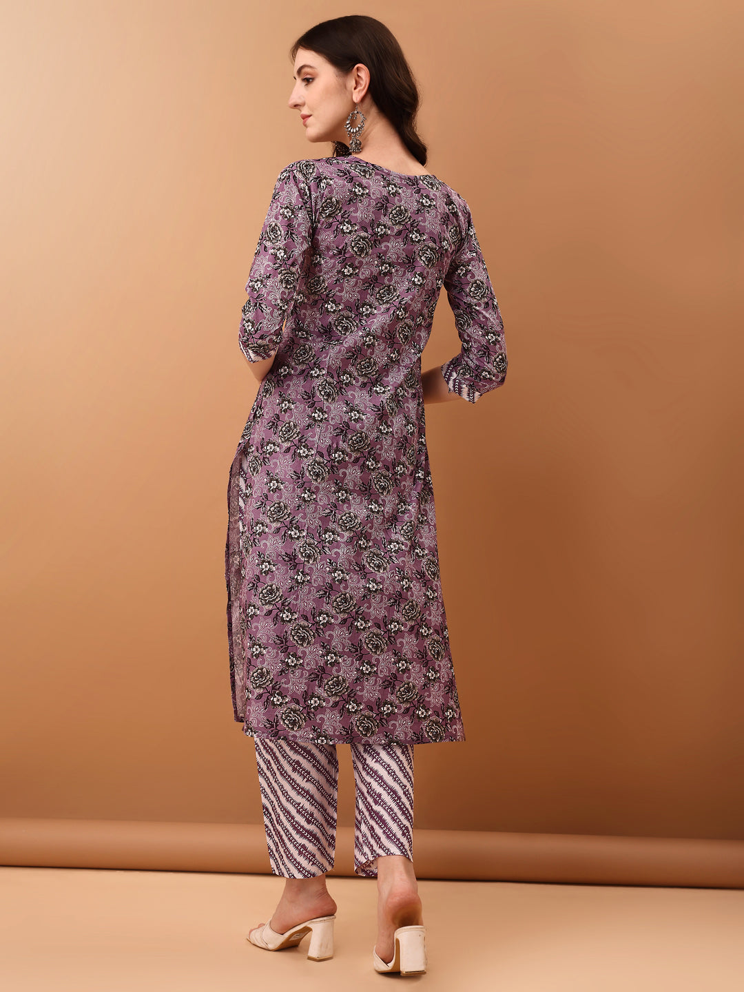 Mirror Embroidered & Floral Printed Kurta with pant & dupatta