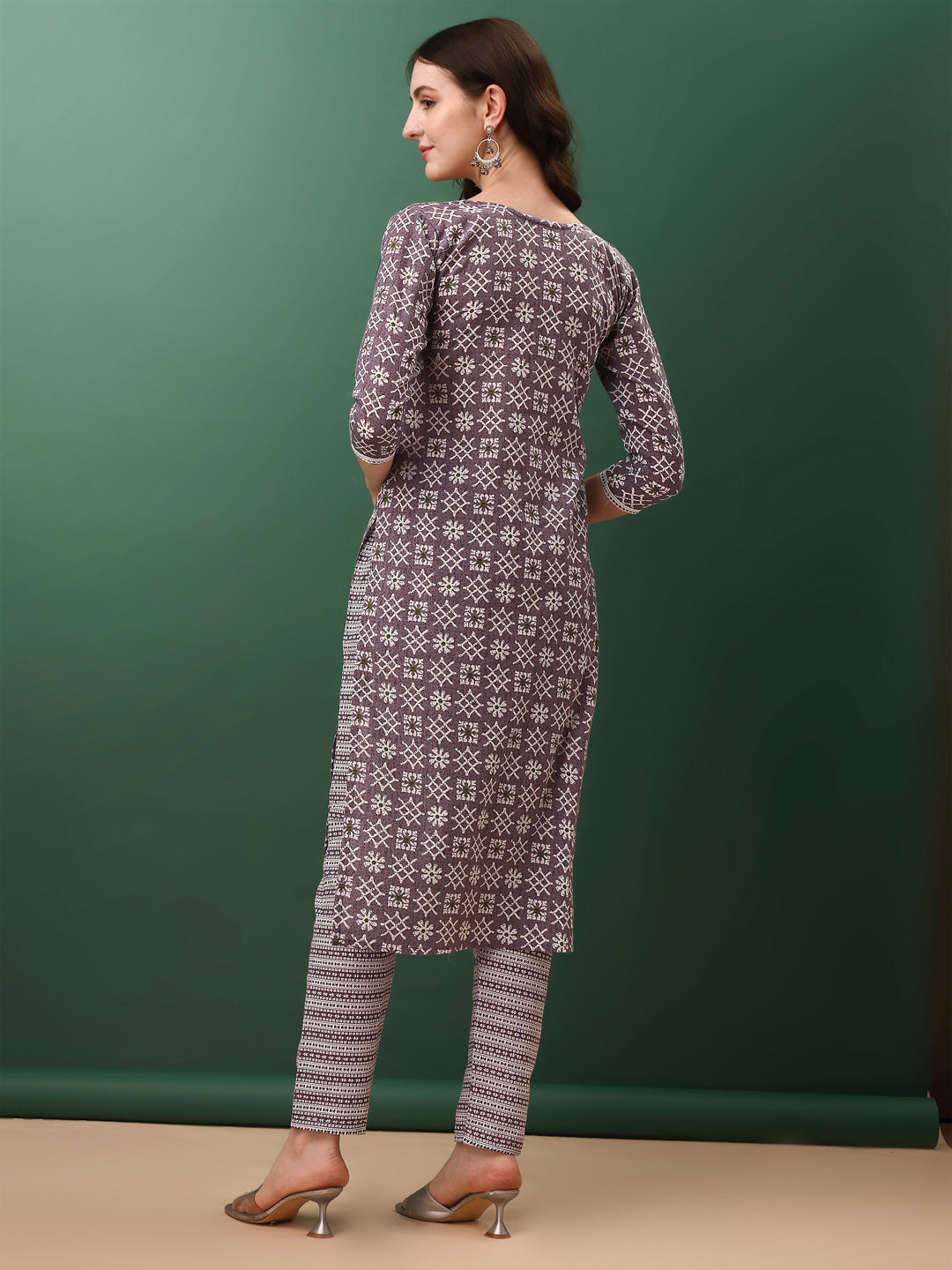 Ethnic Motifs Printed Kurta with Lace Detailing and pant & Dupatta