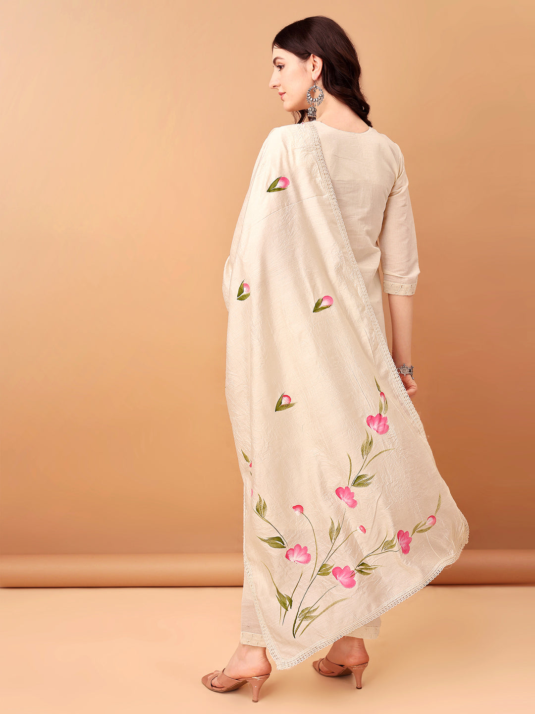 Schiffli & embroidered Kurta with pant & Dupatta