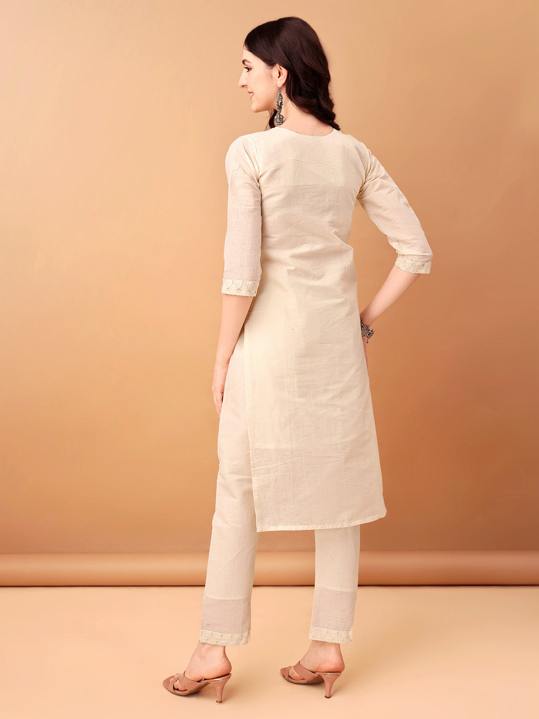 Schiffli & embroidered Kurta with pant & Dupatta