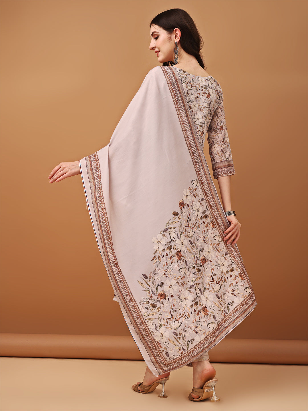 Hand Embroidered,Schiffli & Printed kurta with pant & Printed  Dupatta