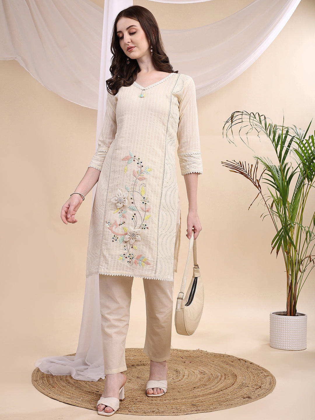 Mirror and Hand embroidered Co ords