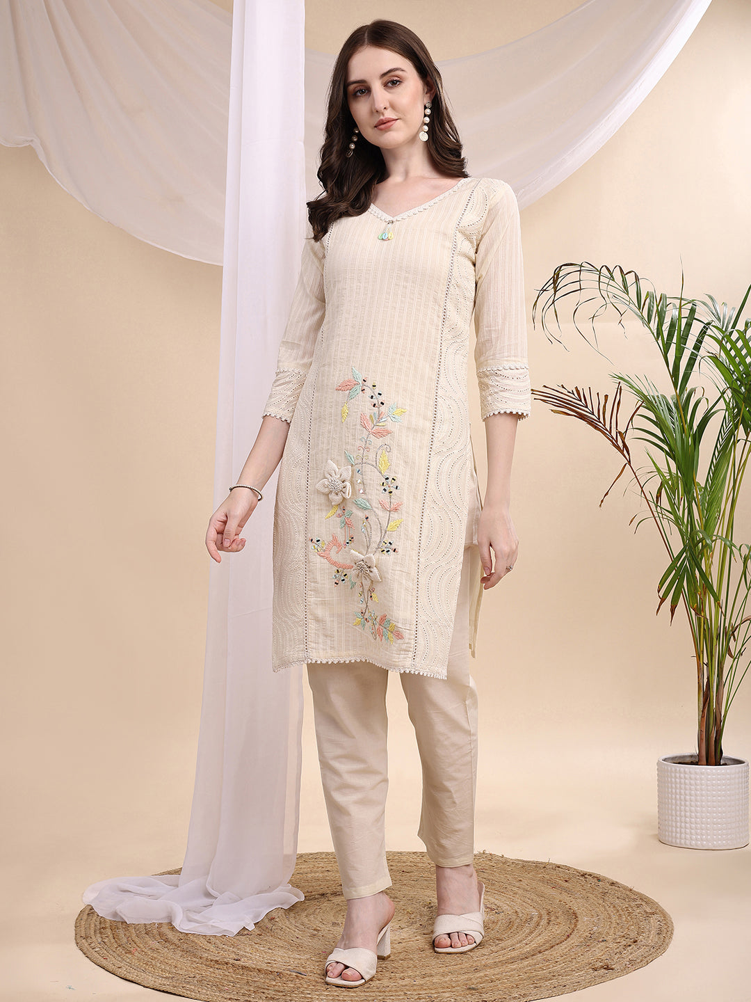 Mirror and Hand embroidered Co ords