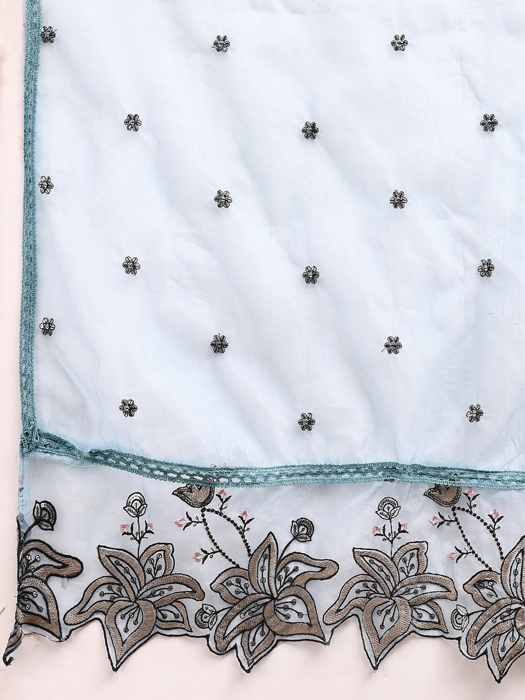 Embroidered Kurta with Pant & Embroidered Dupatta