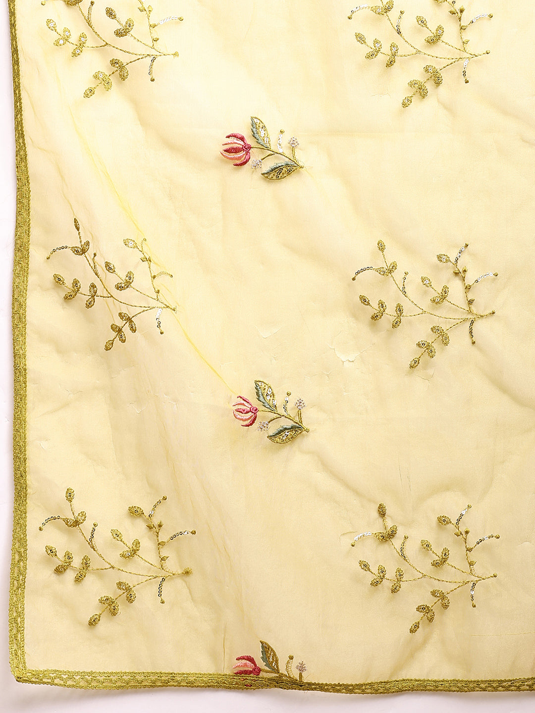 Hand Embroidered Kurta with Pant & Embroidered Dupatta
